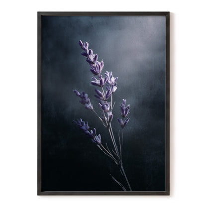 Silverlit Lavender, black, gray, blue floral wall art, front artwork view