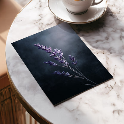 Silverlit Lavender, black, gray, blue floral wall art displayed in a styled interior, gallery view 5