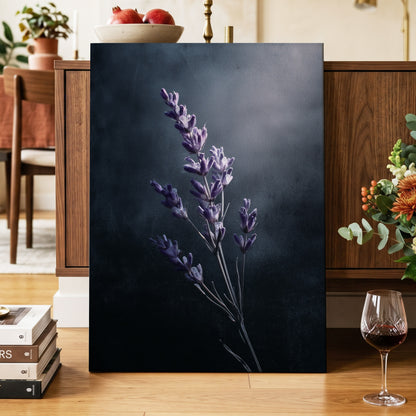 Silverlit Lavender, black, gray, blue floral wall art displayed in a styled interior, gallery view 7