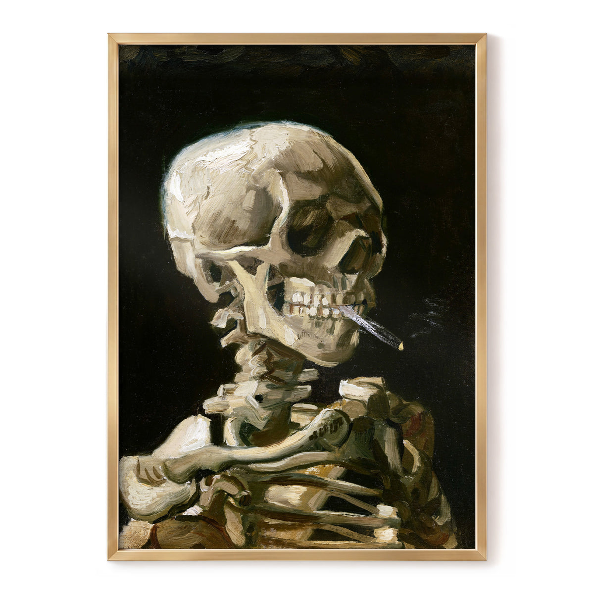 Smoke and Bone, black, beige, brown abstract wall art, front artwork view