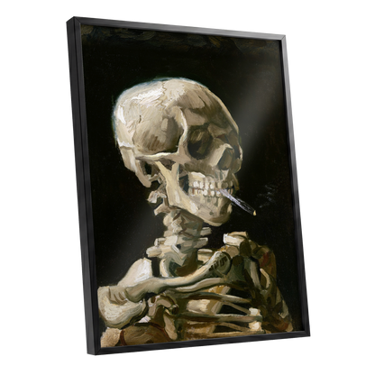 Smoke and Bone, black, beige, brown abstract wall art shown as a black framed poster wall art print