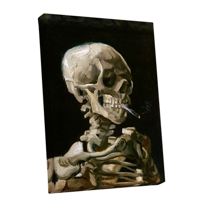 Smoke and Bone, black, beige, brown abstract wall art shown as a stretched canvas wall art