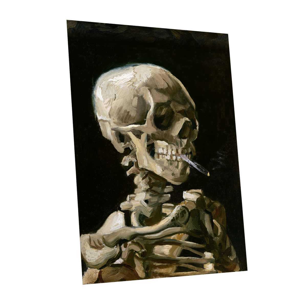 Smoke and Bone, black, beige, brown abstract wall art shown as a unframed poster wall art print