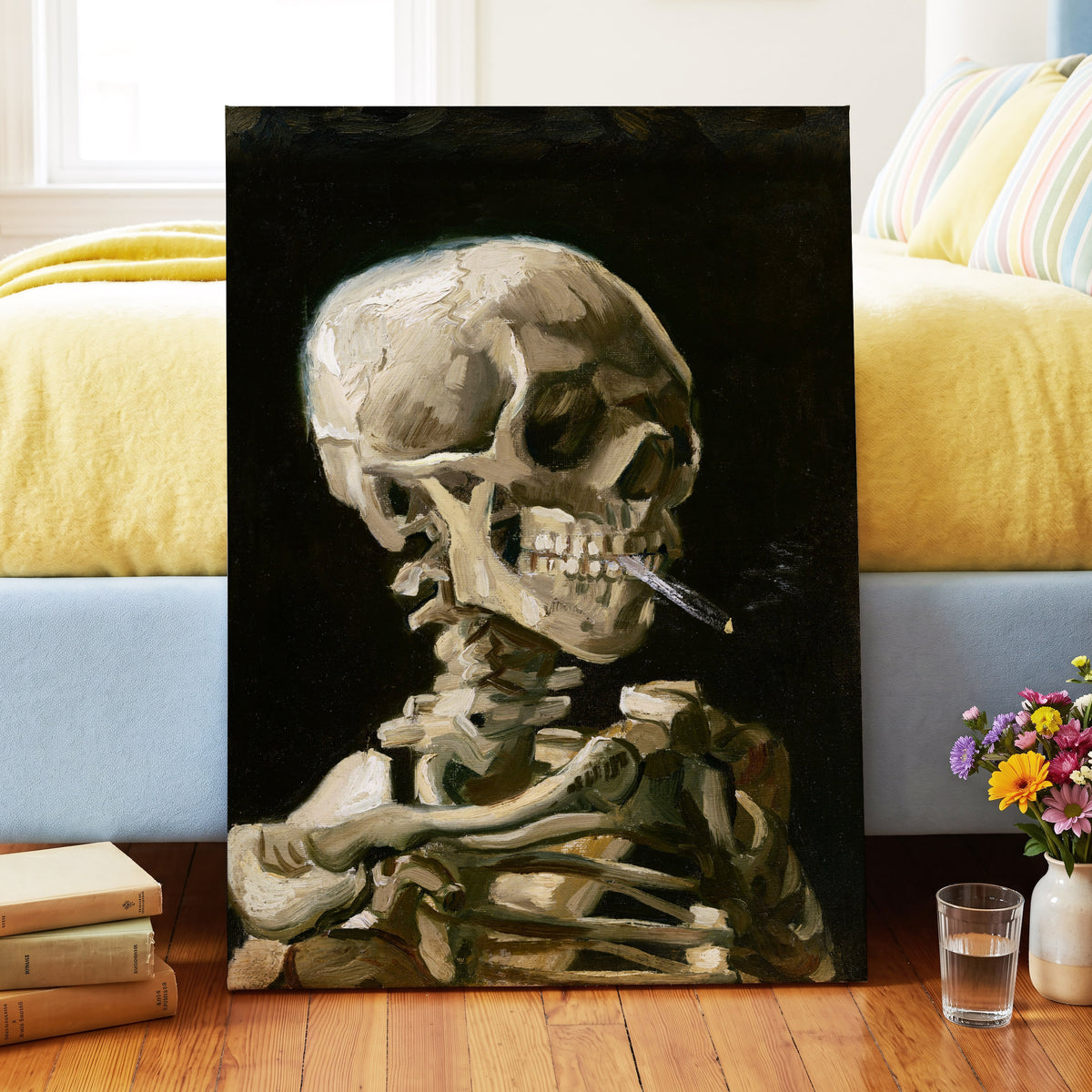 Smoke and Bone, black, beige, brown abstract wall art displayed in a styled interior, gallery view 3