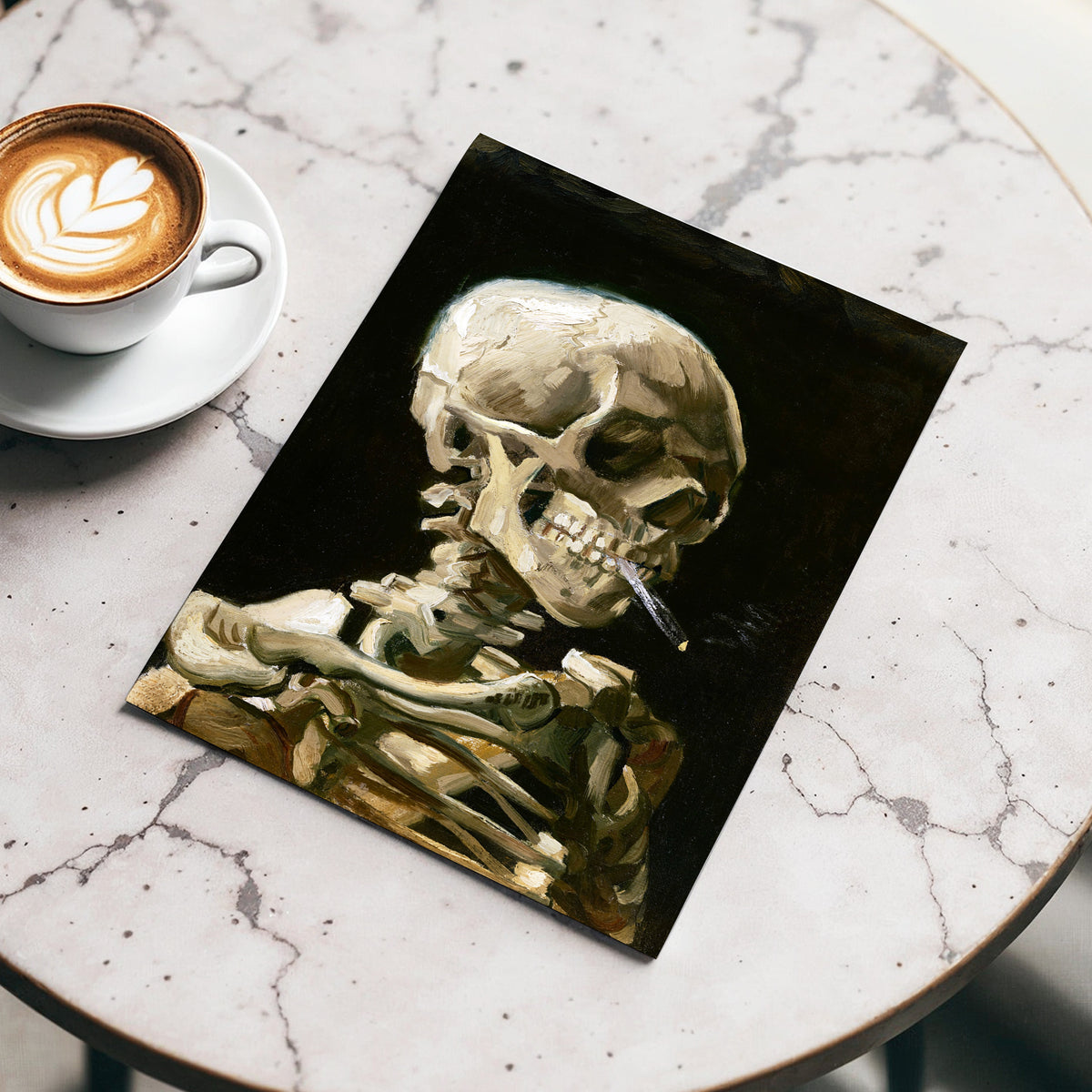 Smoke and Bone, black, beige, brown abstract wall art displayed in a styled interior, gallery view 5