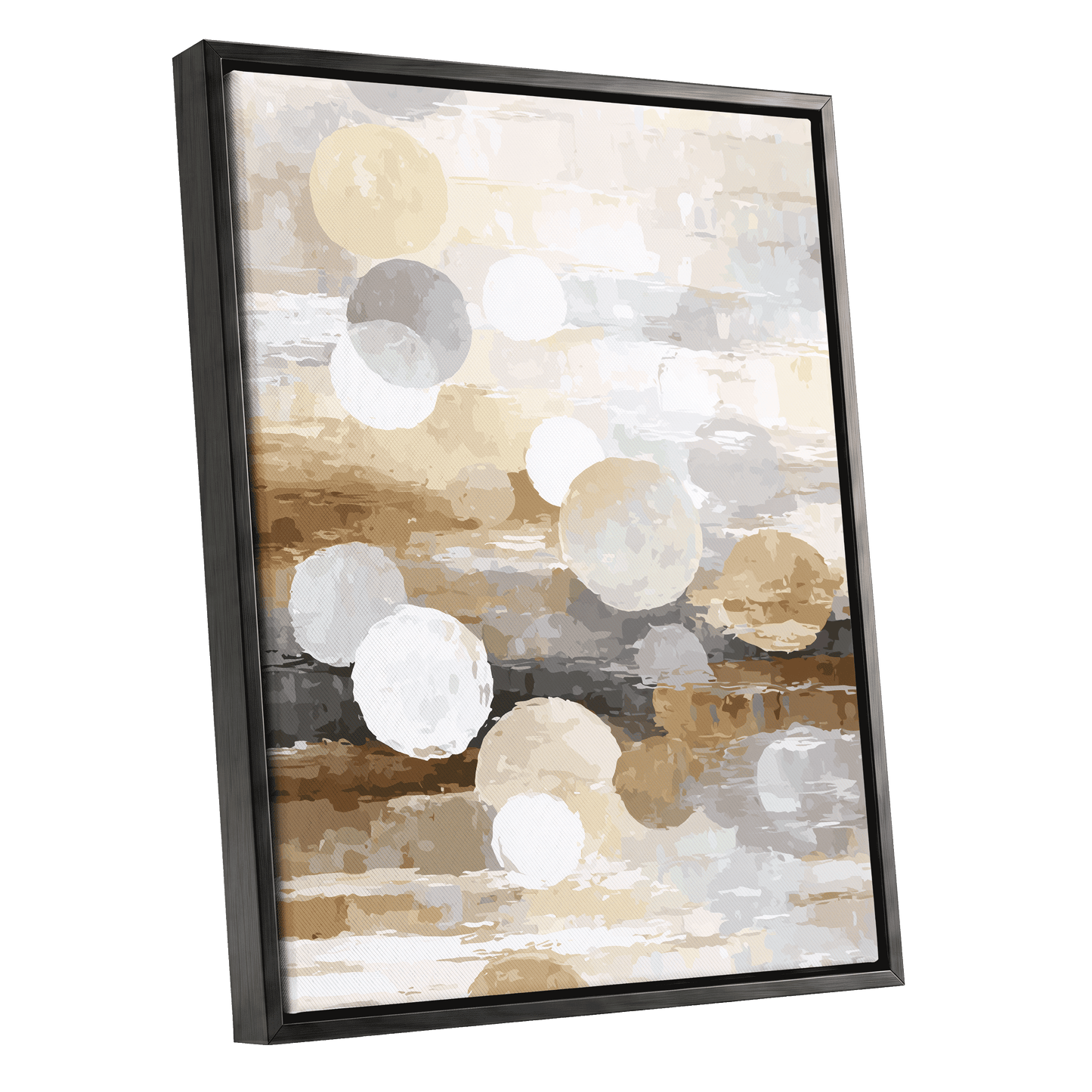 Soft Stone Drift Abstract – black framed canvas option