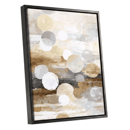 Soft Stone Drift Abstract – black framed canvas option