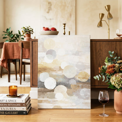 Soft Stone Drift Abstract – canvas wall art in a styled interior, gallery view 2