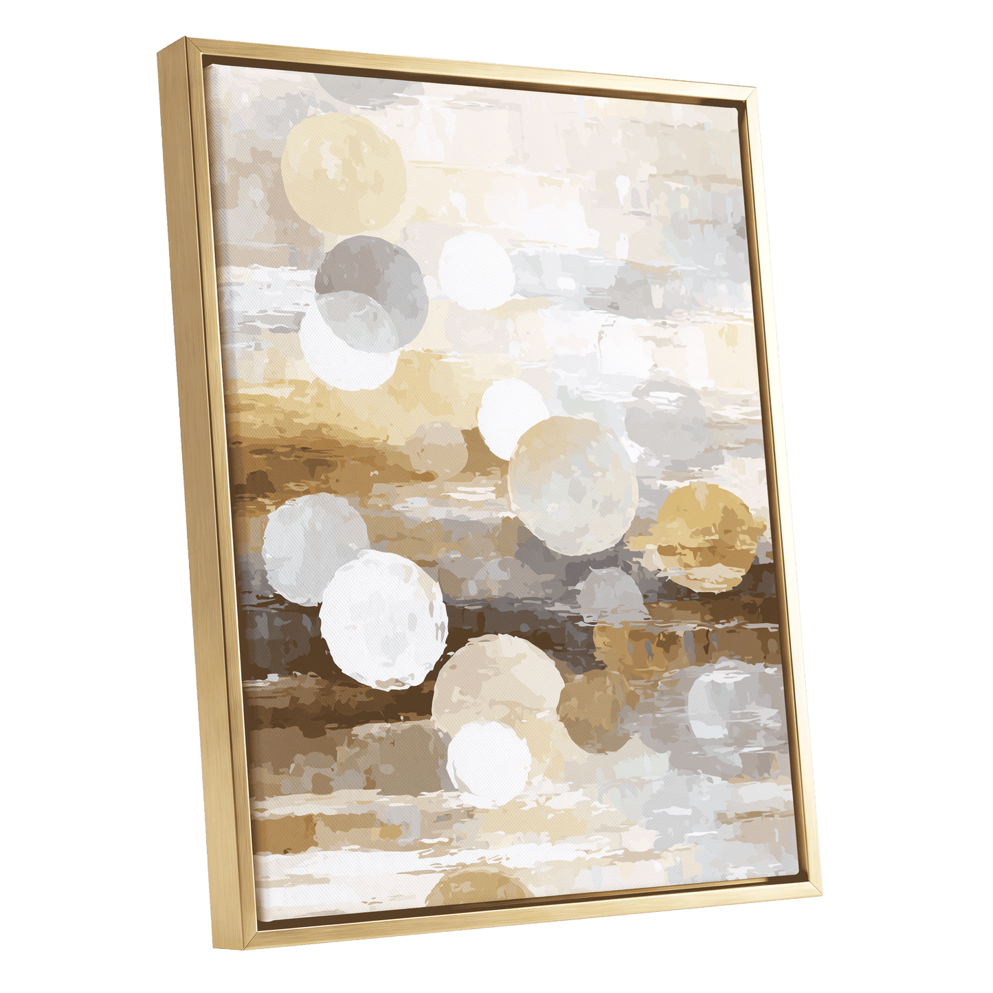 Soft Stone Drift Abstract – gold framed canvas option