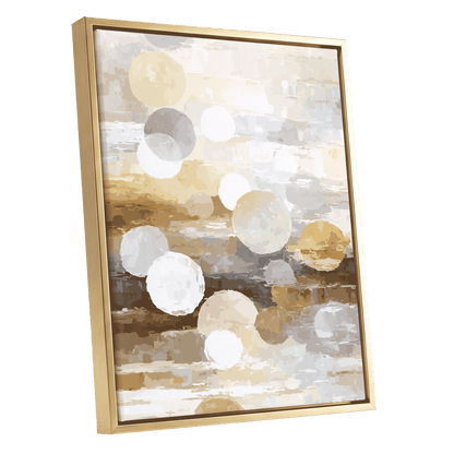 Soft Stone Drift Abstract – gold framed canvas option