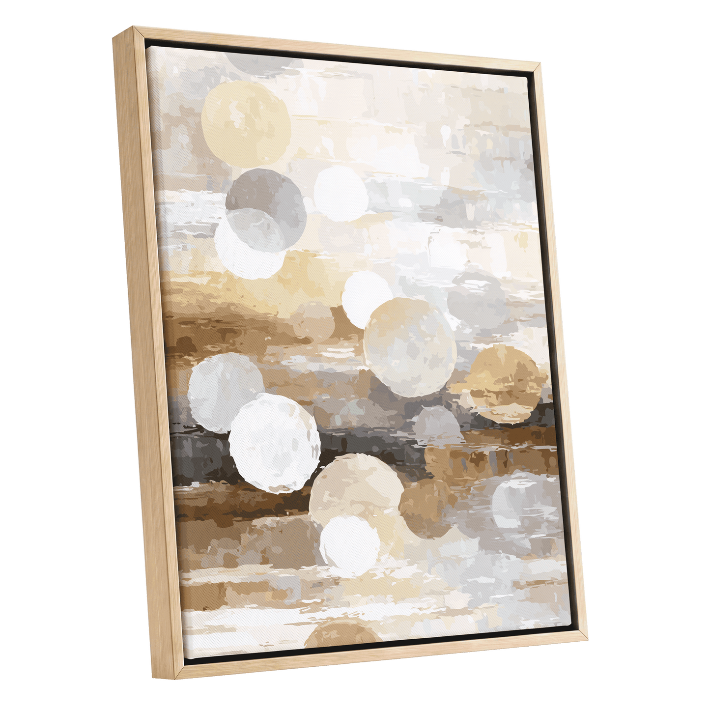Soft Stone Drift Abstract – oak framed canvas option