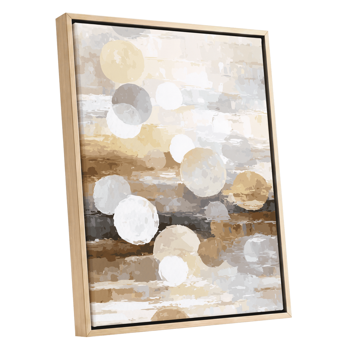 Soft Stone Drift Abstract – oak framed canvas option