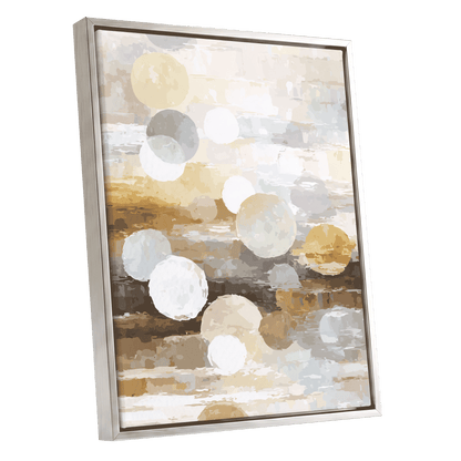 Soft Stone Drift Abstract – silver framed canvas option
