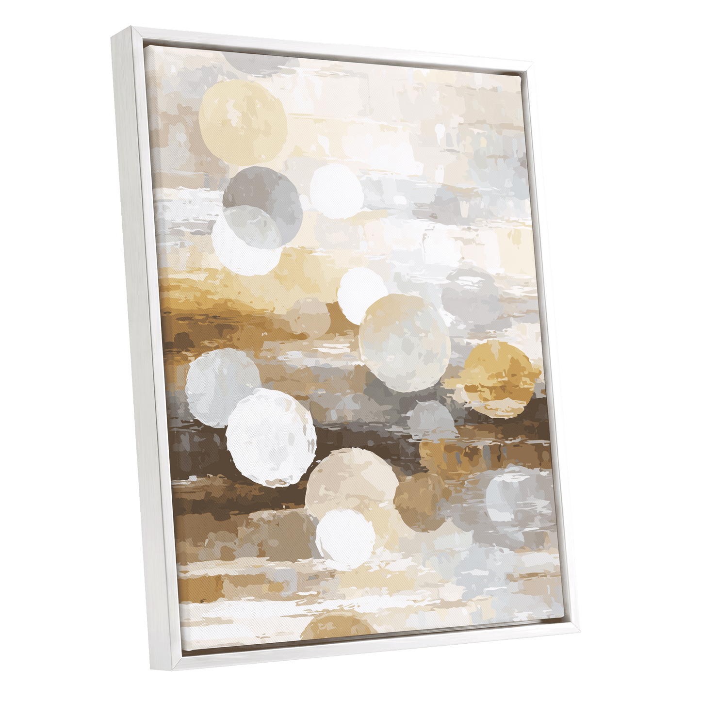 Soft Stone Drift Abstract – white framed canvas option