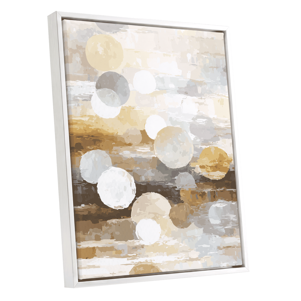 Soft Stone Drift Abstract – white framed canvas option