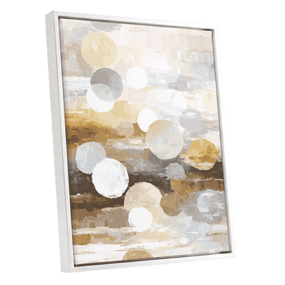 Soft Stone Drift Abstract – white framed canvas option