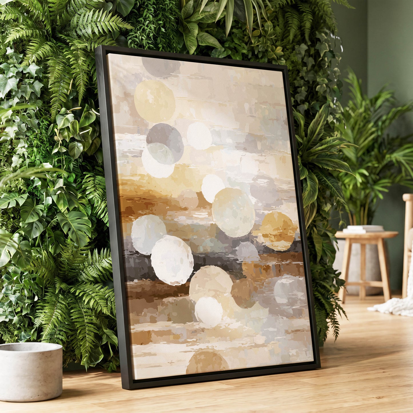 Soft Stone Drift Abstract – wall art displayed in a styled interior, gallery view 1