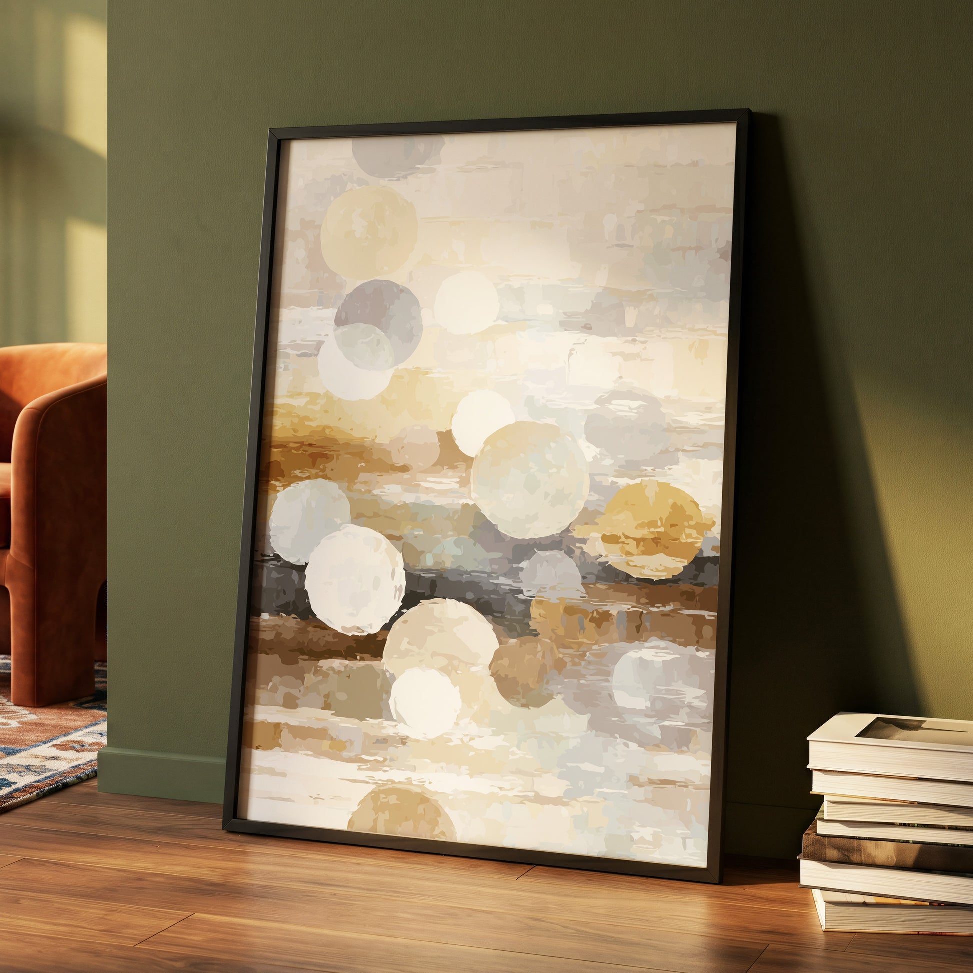 Soft Stone Drift Abstract – wall art displayed in a styled interior, gallery view 4
