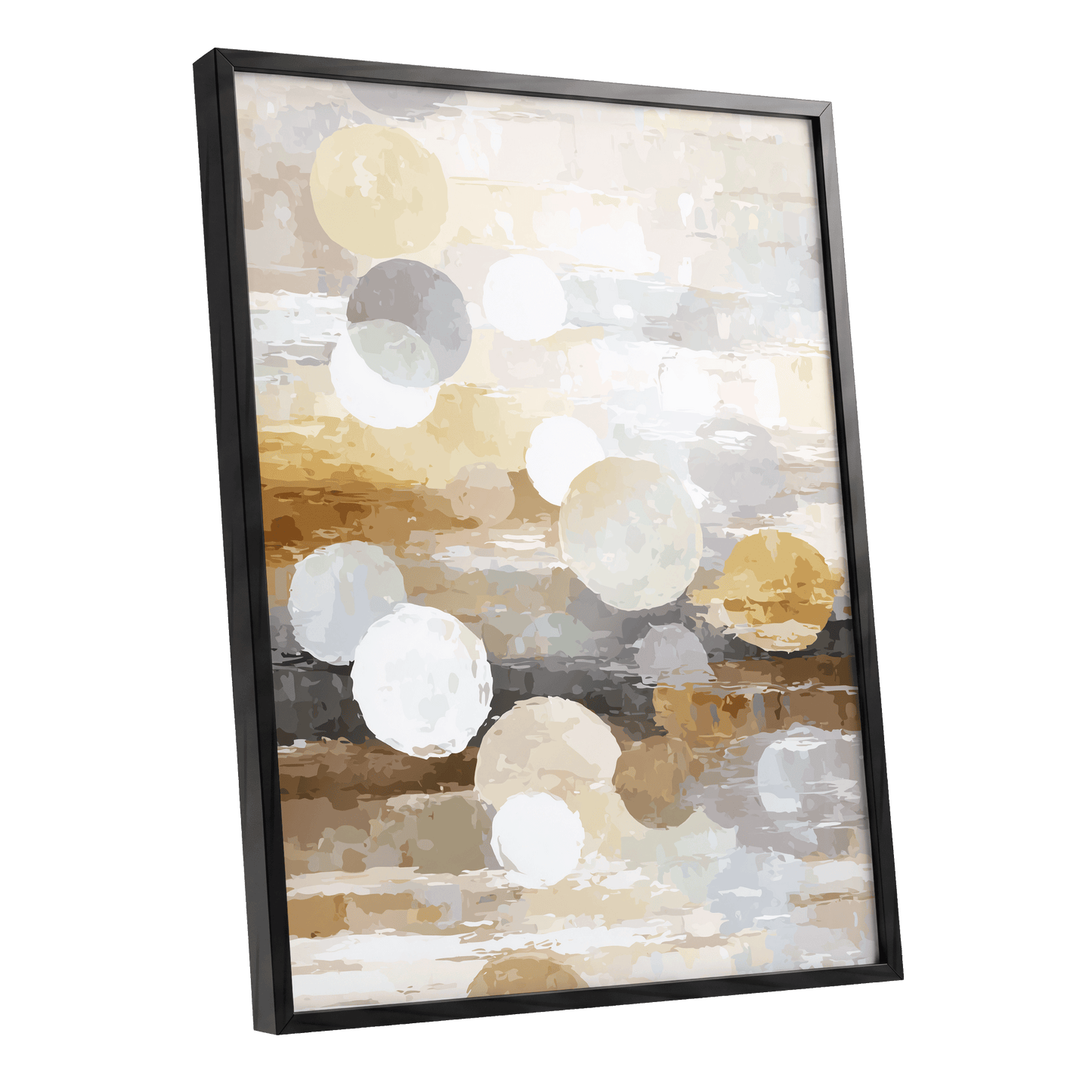 Soft Stone Drift Abstract – black framed poster option