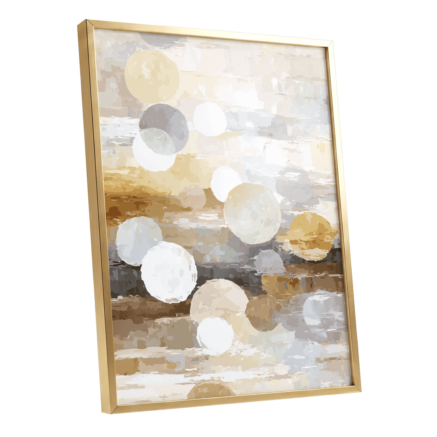 Soft Stone Drift Abstract – gold framed poster option