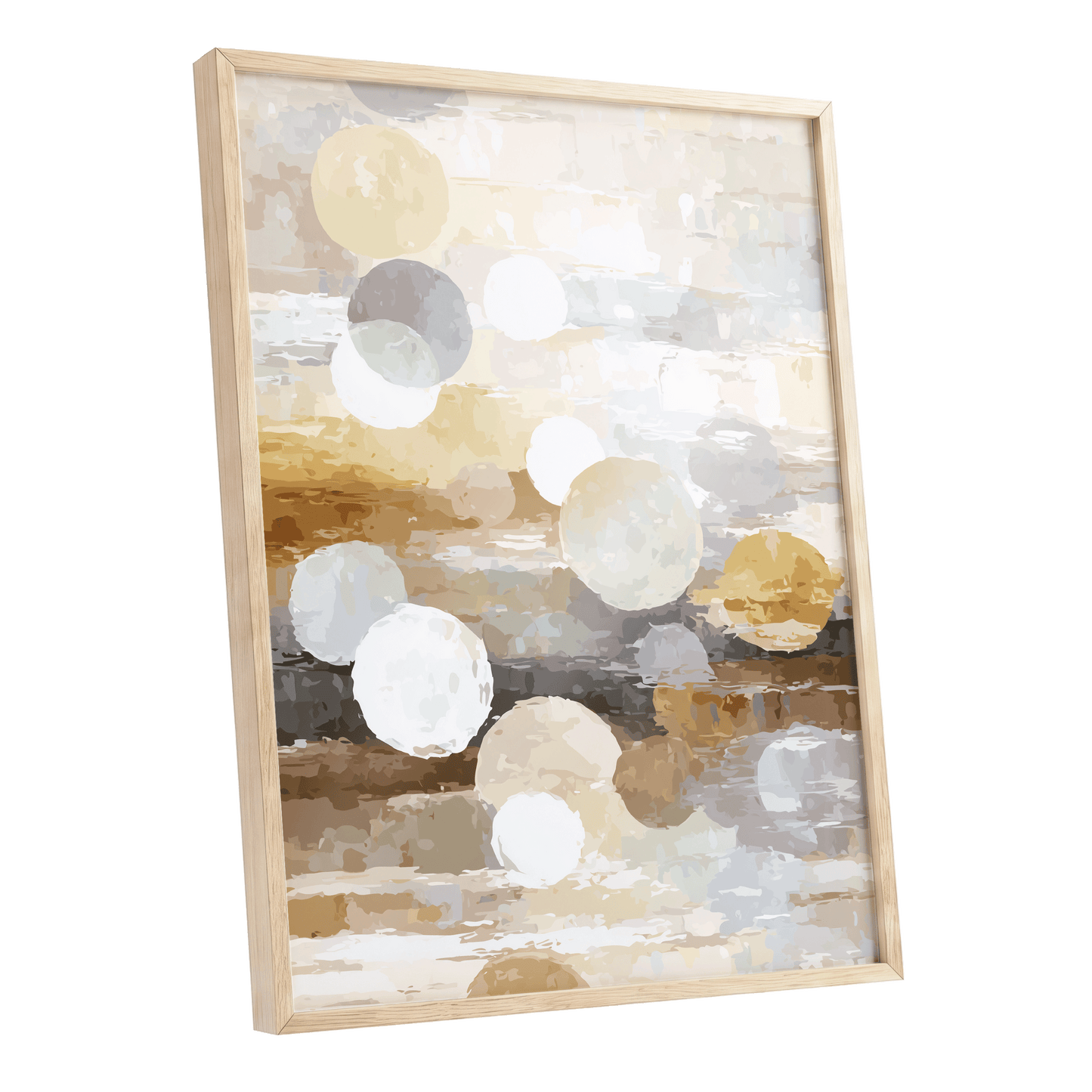 Soft Stone Drift Abstract – oak framed poster option