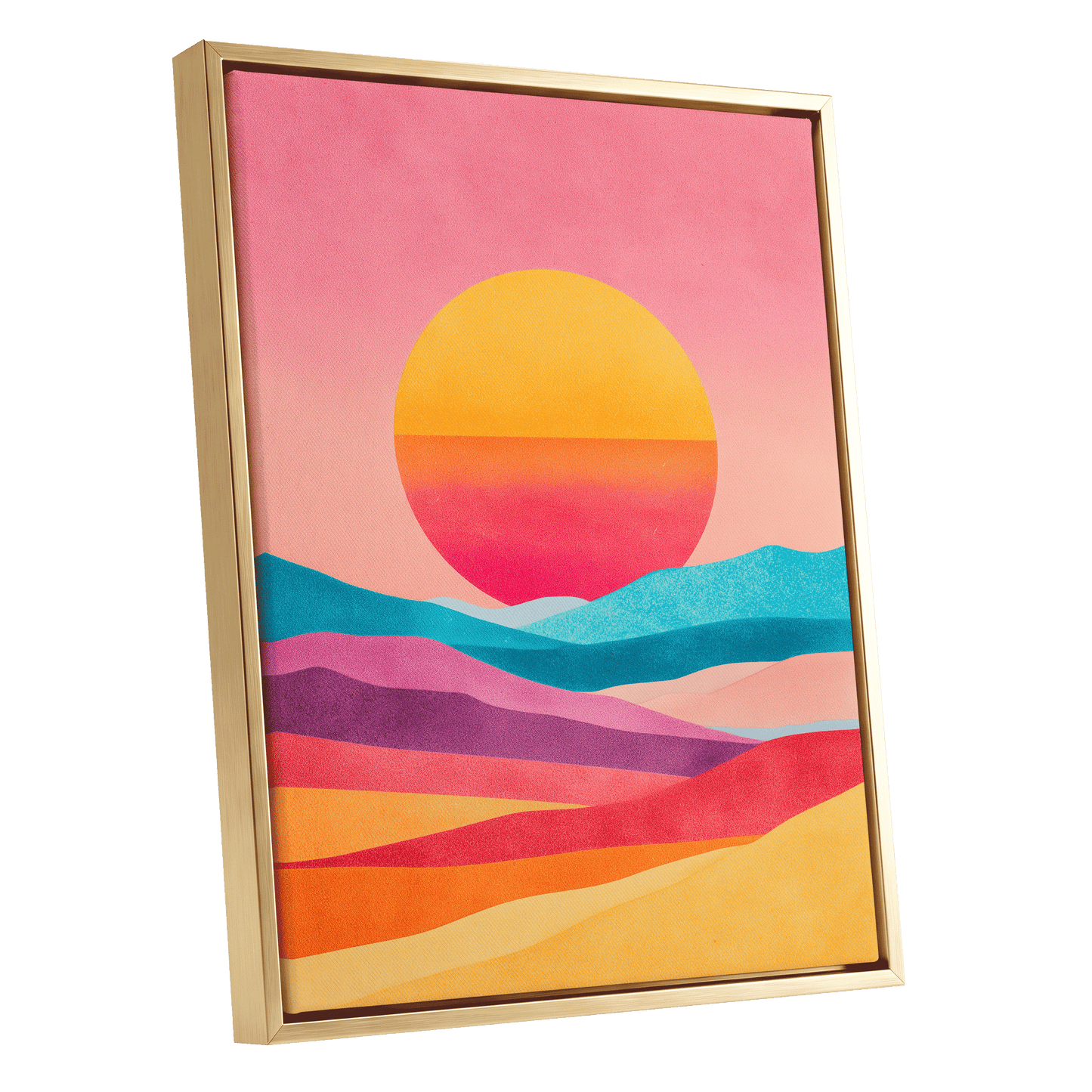 Solar Drift – gold framed canvas option