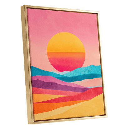 Solar Drift – gold framed canvas option