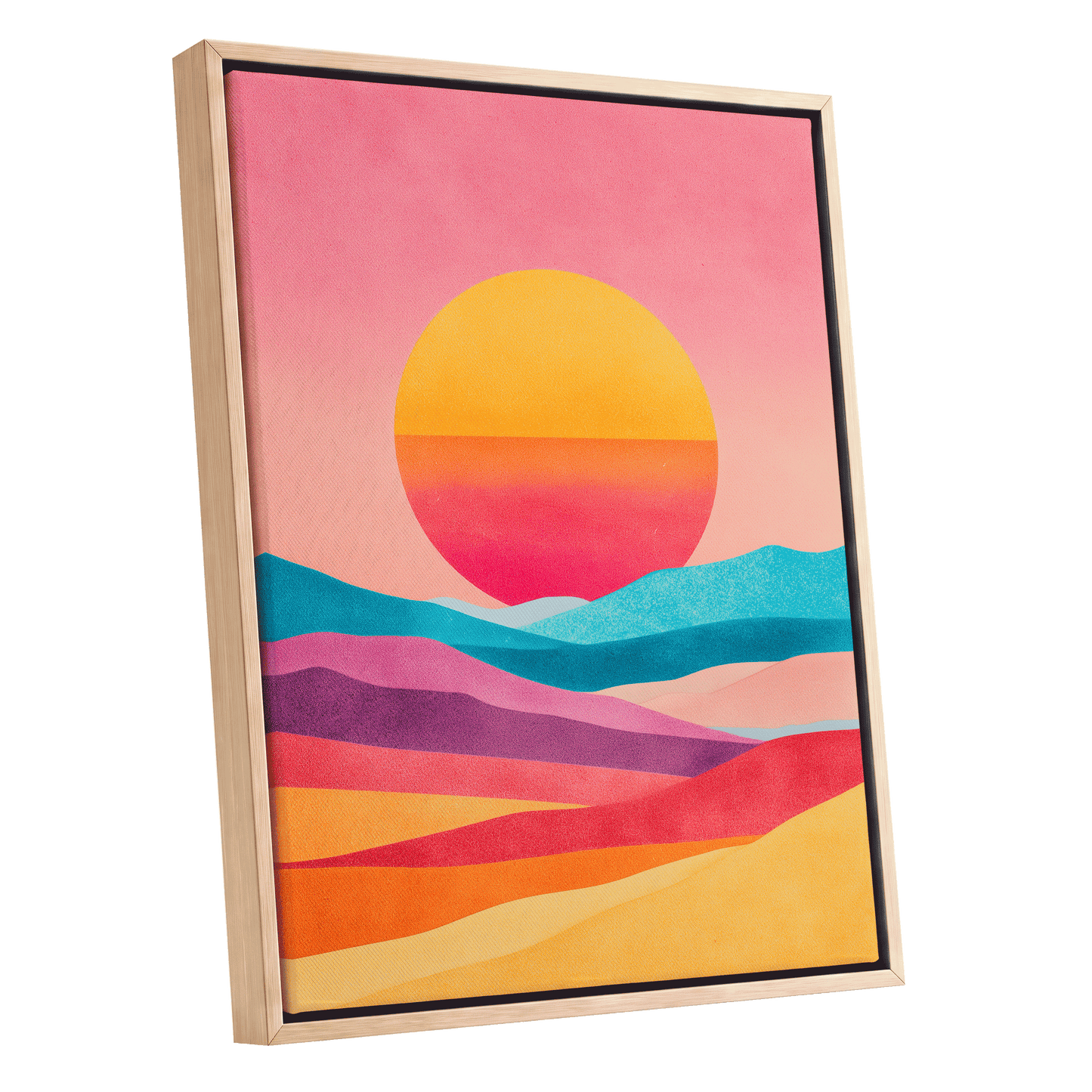 Solar Drift – oak framed canvas option