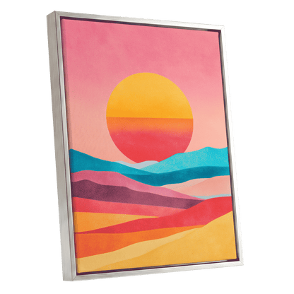Solar Drift – silver framed canvas option
