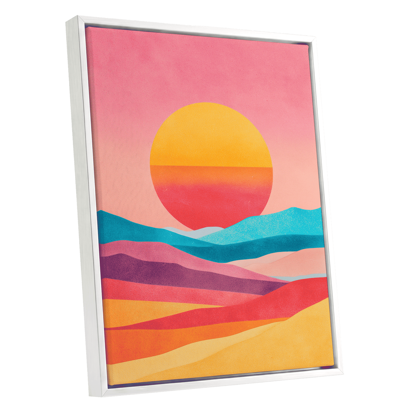 Solar Drift – white framed canvas option
