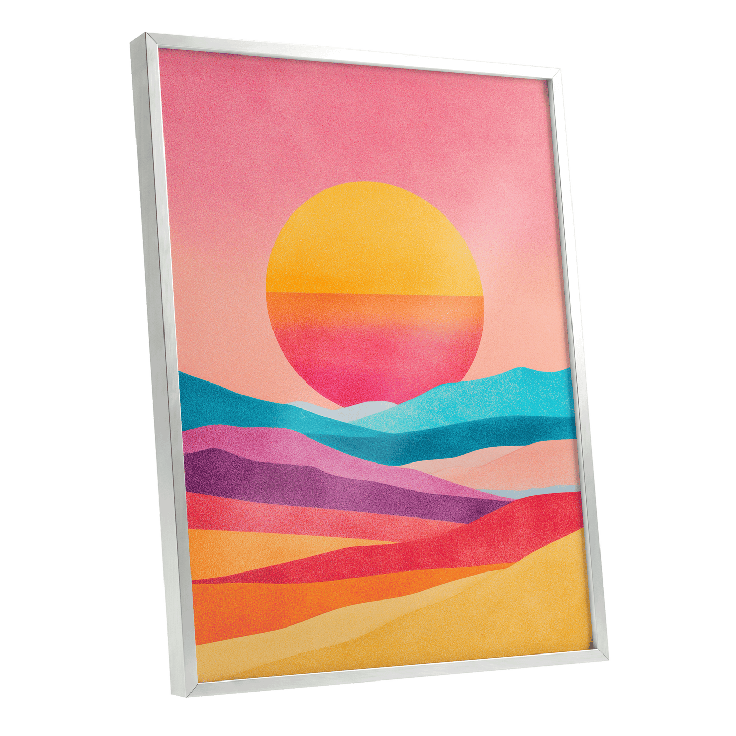 Solar Drift – silver framed poster option