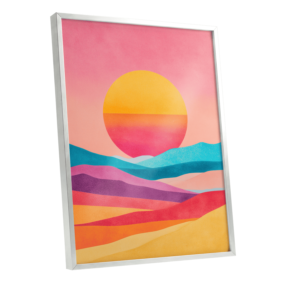 Solar Drift – silver framed poster option
