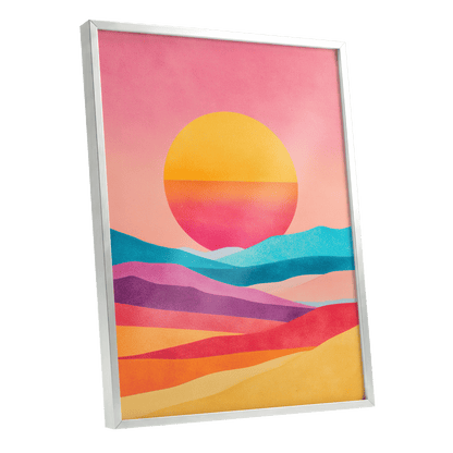 Solar Drift – silver framed poster option