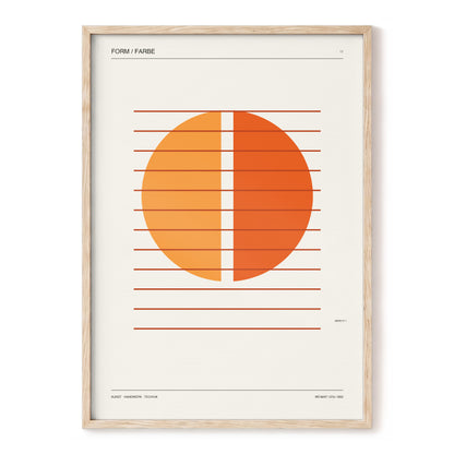 Solar Interval, beige, orange, brown minimalist wall art, front artwork view