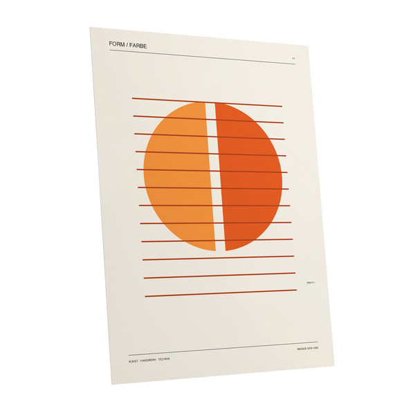 Solar Interval, beige, orange, brown minimalist wall art shown as a unframed poster wall art print