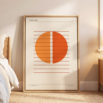 Solar Interval, beige, orange, brown minimalist wall art displayed in a styled interior, gallery view 5