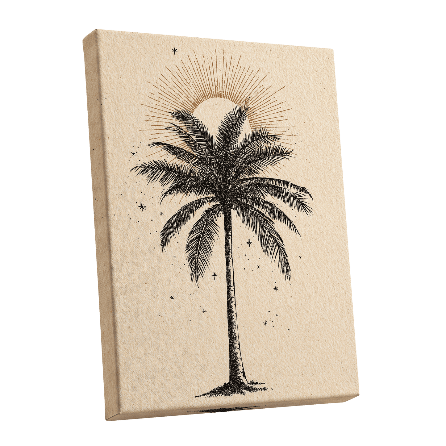 Solar Palm Reverie – stretched canvas option
