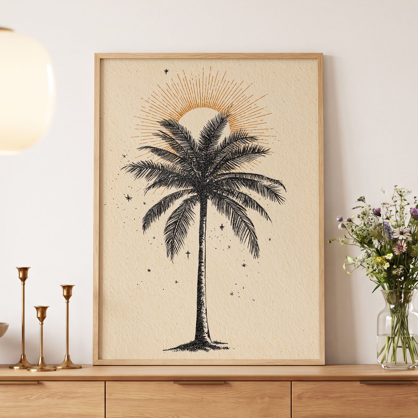 Solar Palm Reverie – wall art displayed in a styled interior, gallery view 5