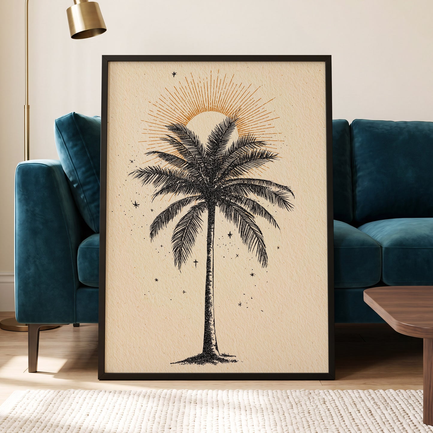 Solar Palm Reverie – wall art displayed in a styled interior, gallery view 6