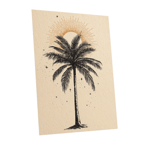 Solar Palm Reverie – unframed poster option