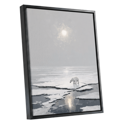 Solitary Arctic Light – black framed canvas option