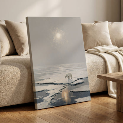 Solitary Arctic Light – canvas wall art in a styled interior, gallery view 1