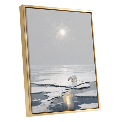 Solitary Arctic Light – gold framed canvas option
