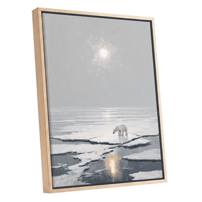 Solitary Arctic Light – oak framed canvas option