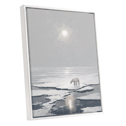 Solitary Arctic Light – white framed canvas option