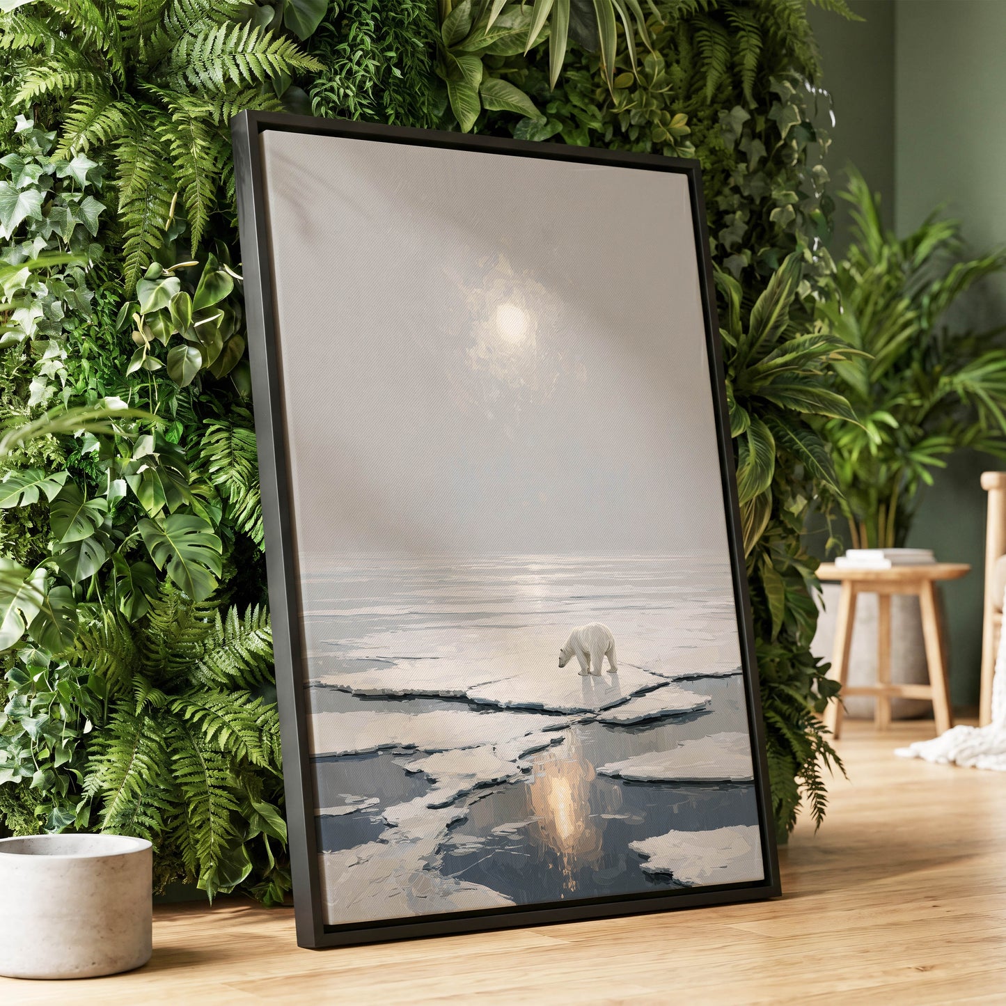 Solitary Arctic Light – wall art displayed in a styled interior, gallery view 1