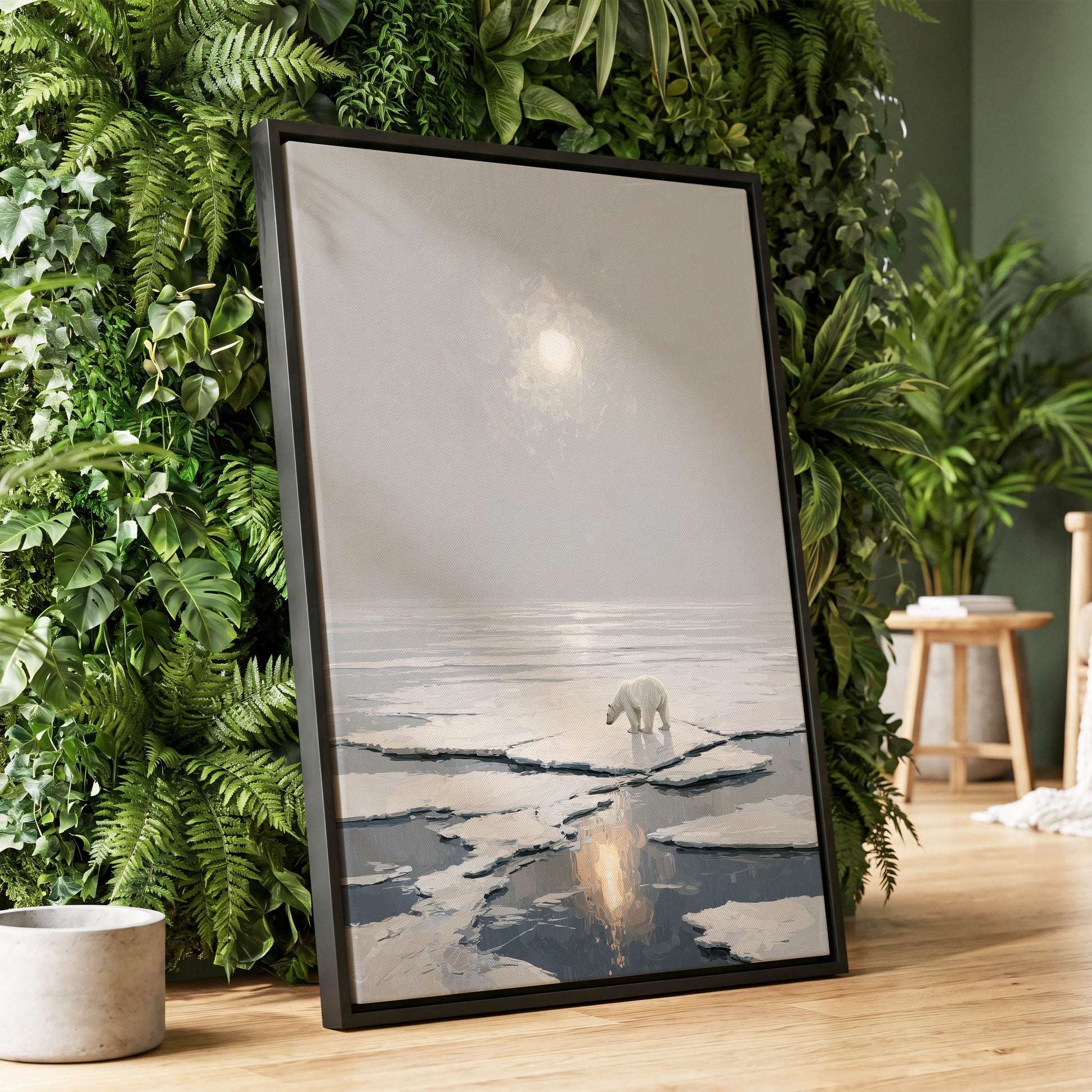 Solitary Arctic Light – wall art displayed in a styled interior, gallery view 1