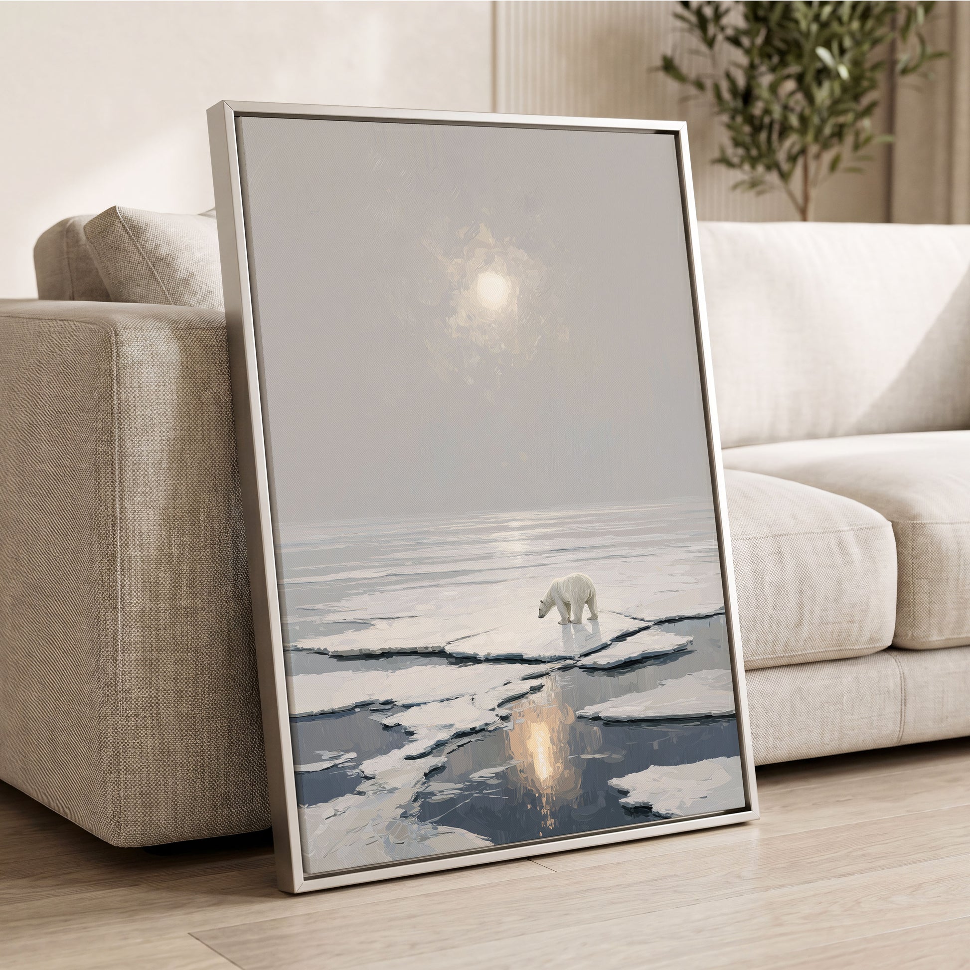 Solitary Arctic Light – wall art displayed in a styled interior, gallery view 2