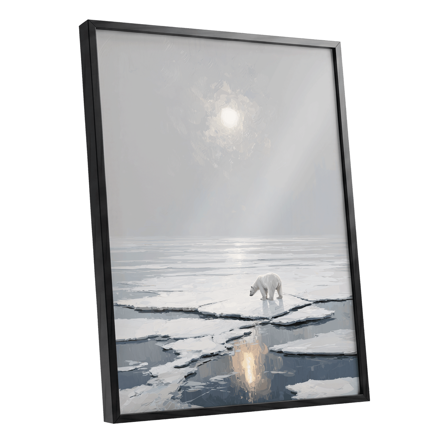 Solitary Arctic Light – black framed poster option