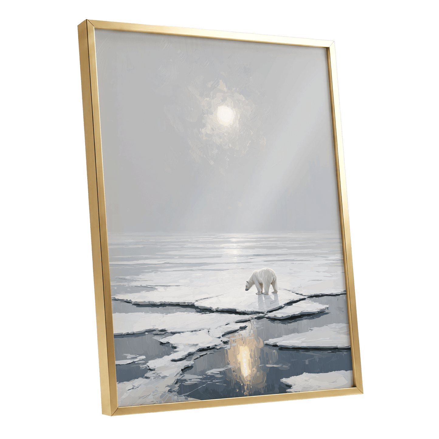 Solitary Arctic Light – gold framed poster option